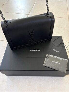 Saint Laurent Black Logo Envelope and Tag Set